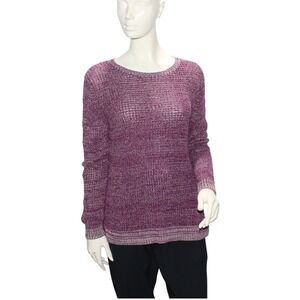 a.n.a Purple Marled Knit Lightweight Sweater Women's Large